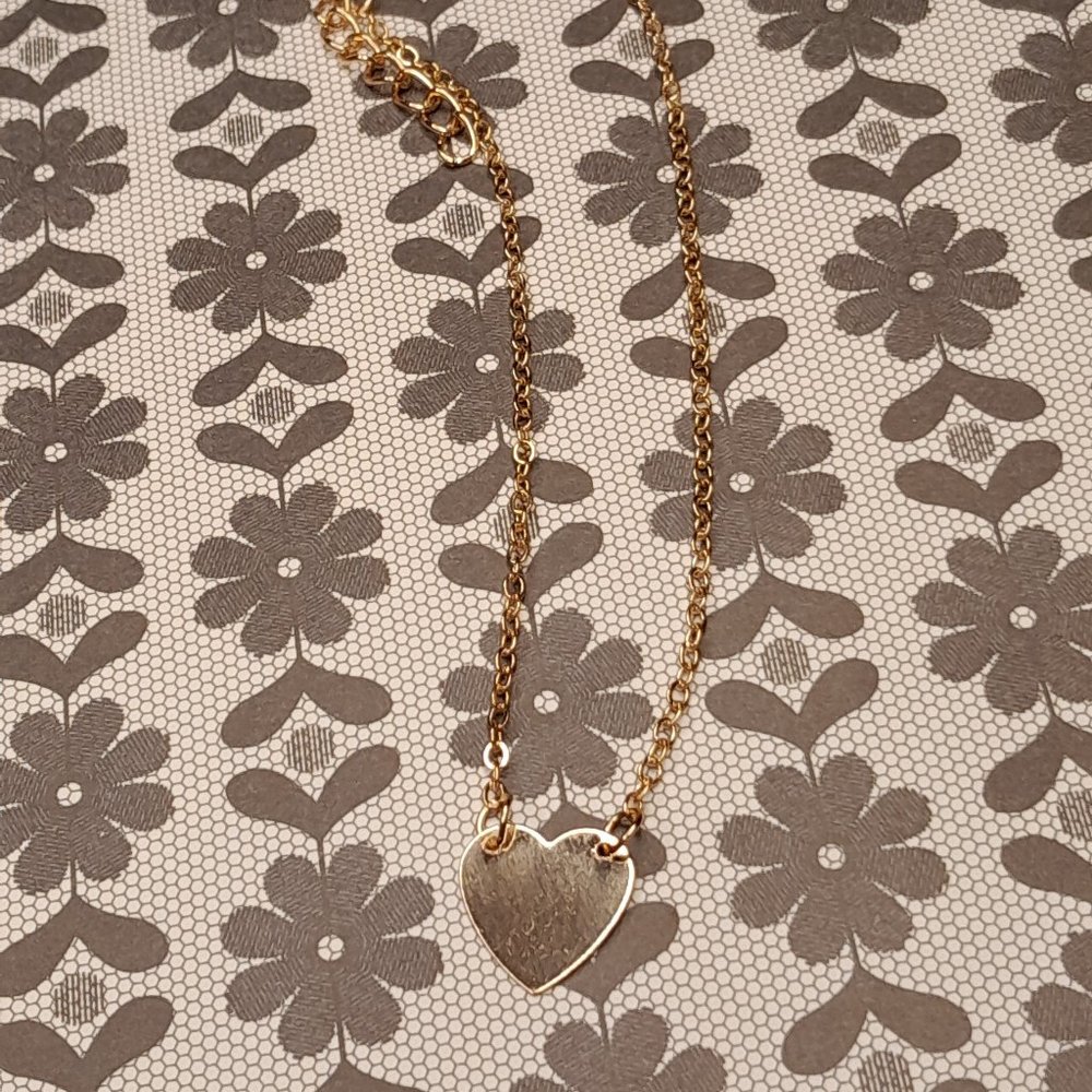 Gold Toned Heart Ankle Bracelet